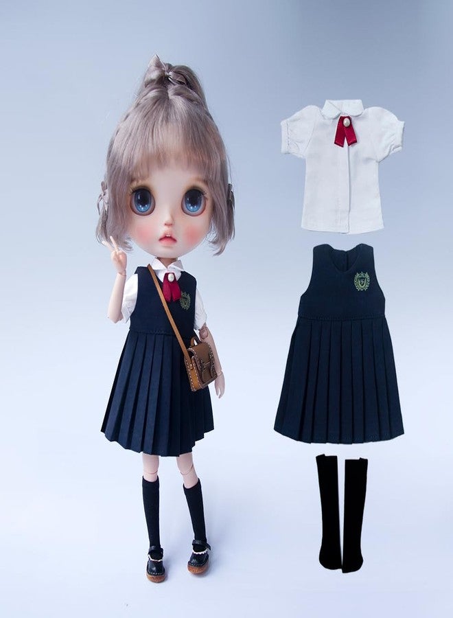 XiDonDon مجموعة ملابس XiDonDon BJD للدمى: قميص، صدرية، تنورة، مناسبة لدمى Blyth Ymy Licca Azones Ob24 Ob27 (مجموعة 3) (ملابس فقط) - Image 1